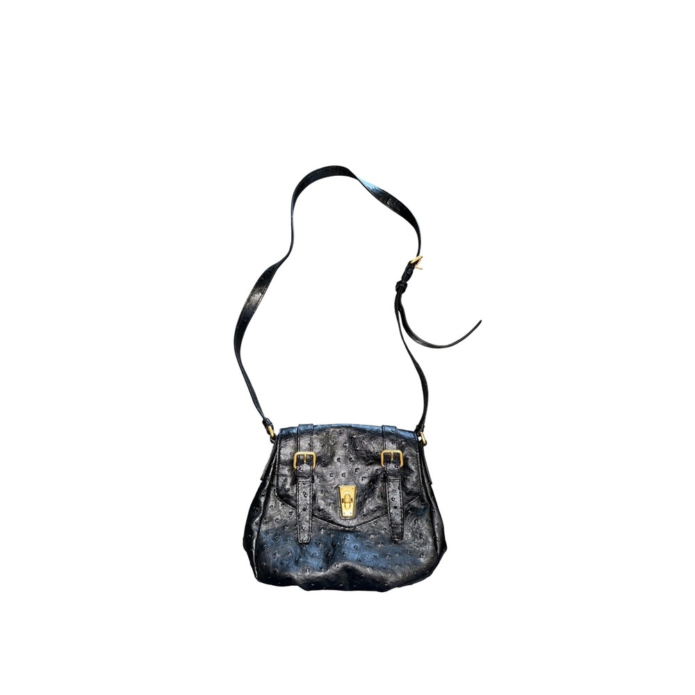 Marc by Marc Jacobs Black Ostrich Embossed Crossbody Bag M3123278 80001